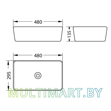 Умывальник Lauter 21674A (клапан 21190G) картинка 6